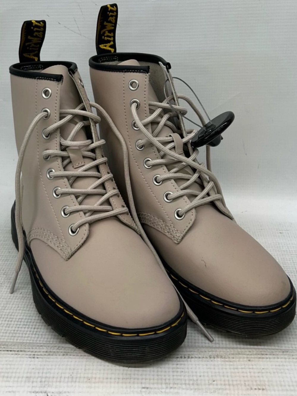 Dr. Martens Women's Light Beige Lace-Up Combat Boots